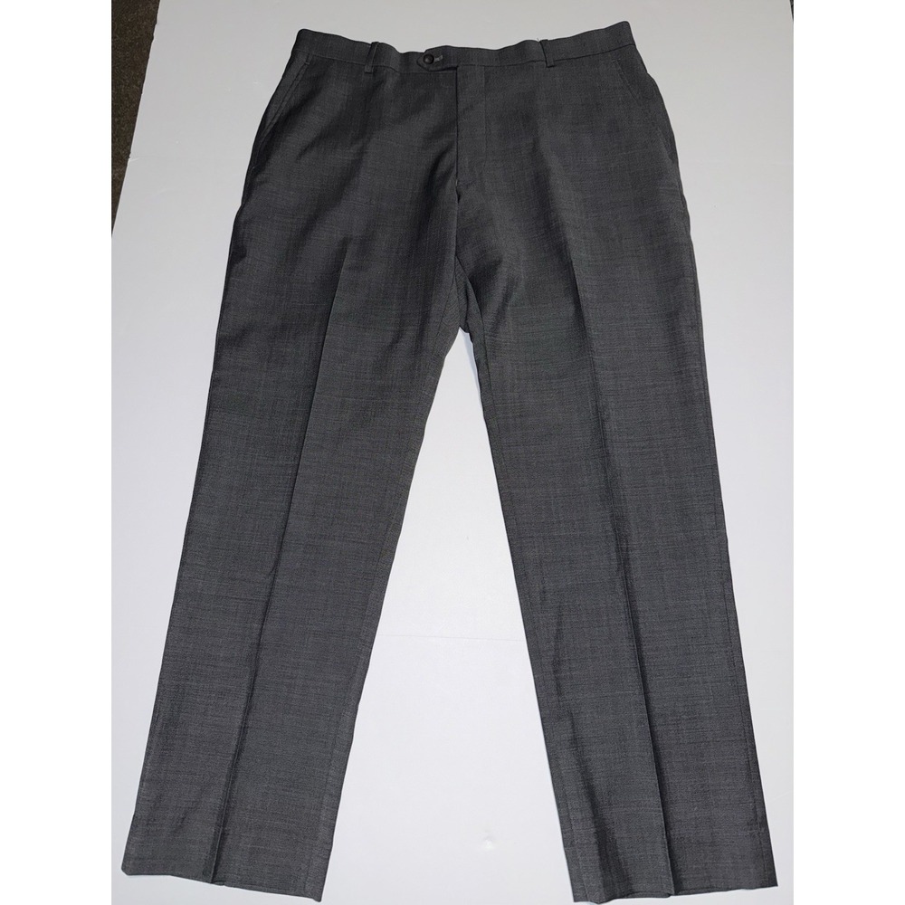 Jos A Bank Men 38x30 Dress Pants Gray Wool Blend Tailored Traveler Formal Work